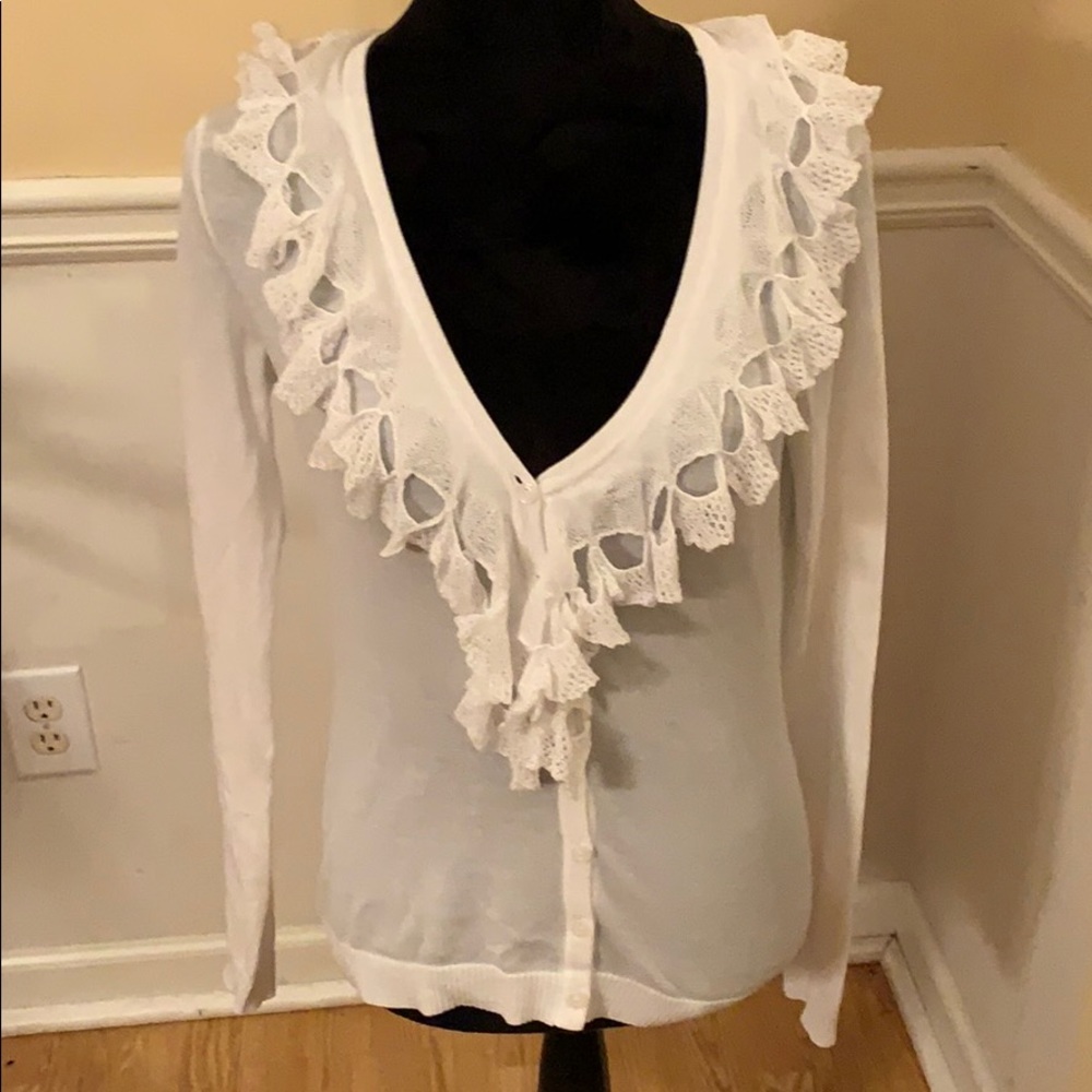 Cabi crochet detail cardigan